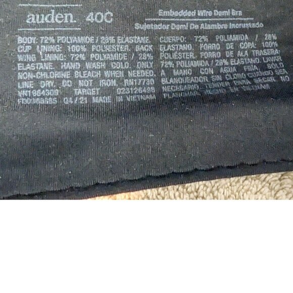 BUNDLE ONLY Auden Bra PLus Size 40C 40 C Black Smooth Underwire T-shirt Seamless - Picture 3 of 3